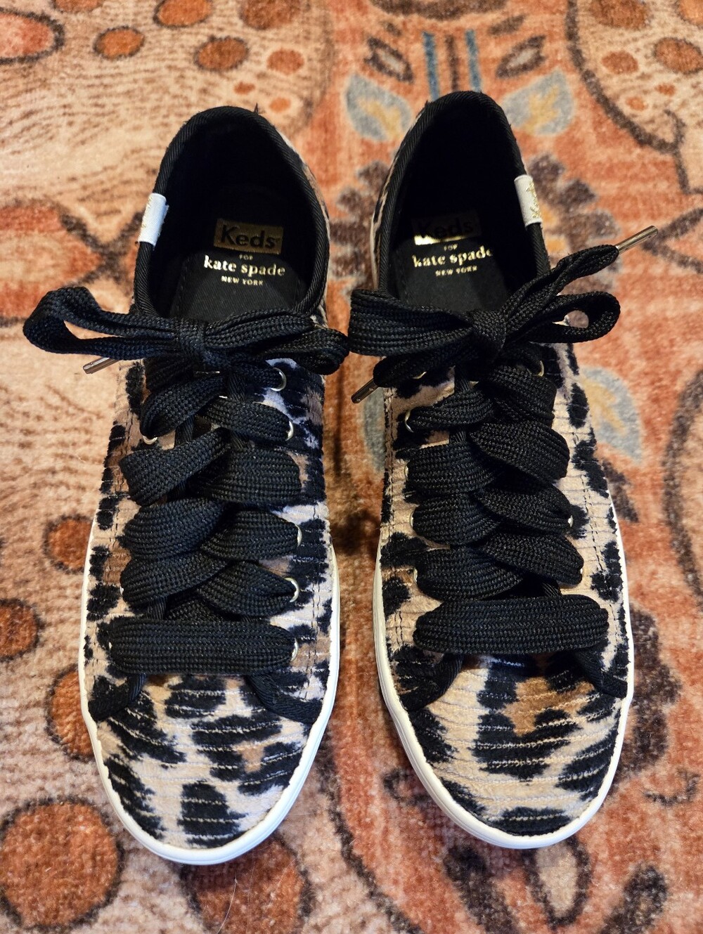 Keds x Kate Spade Leopard Platform Sneakers Animal Print Lace Up Shoes Size 6